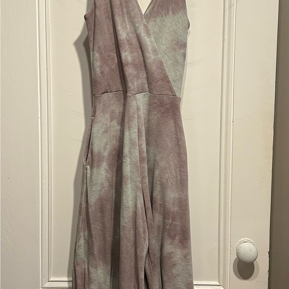 Mahina Mauve and Gray Tie-Dye Jumpsuit
